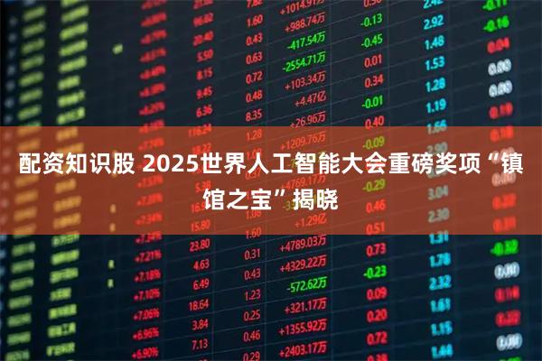 配资知识股 2025世界人工智能大会重磅奖项“镇馆之宝”揭晓